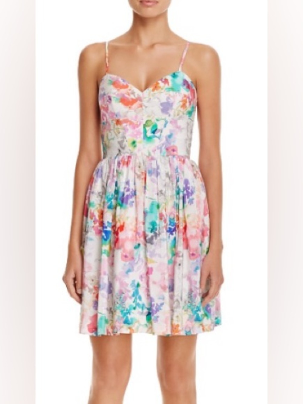 Amanda Uprichard Mai Tai Dress, Size Large, Floral Silk Garden Party Mini Dress